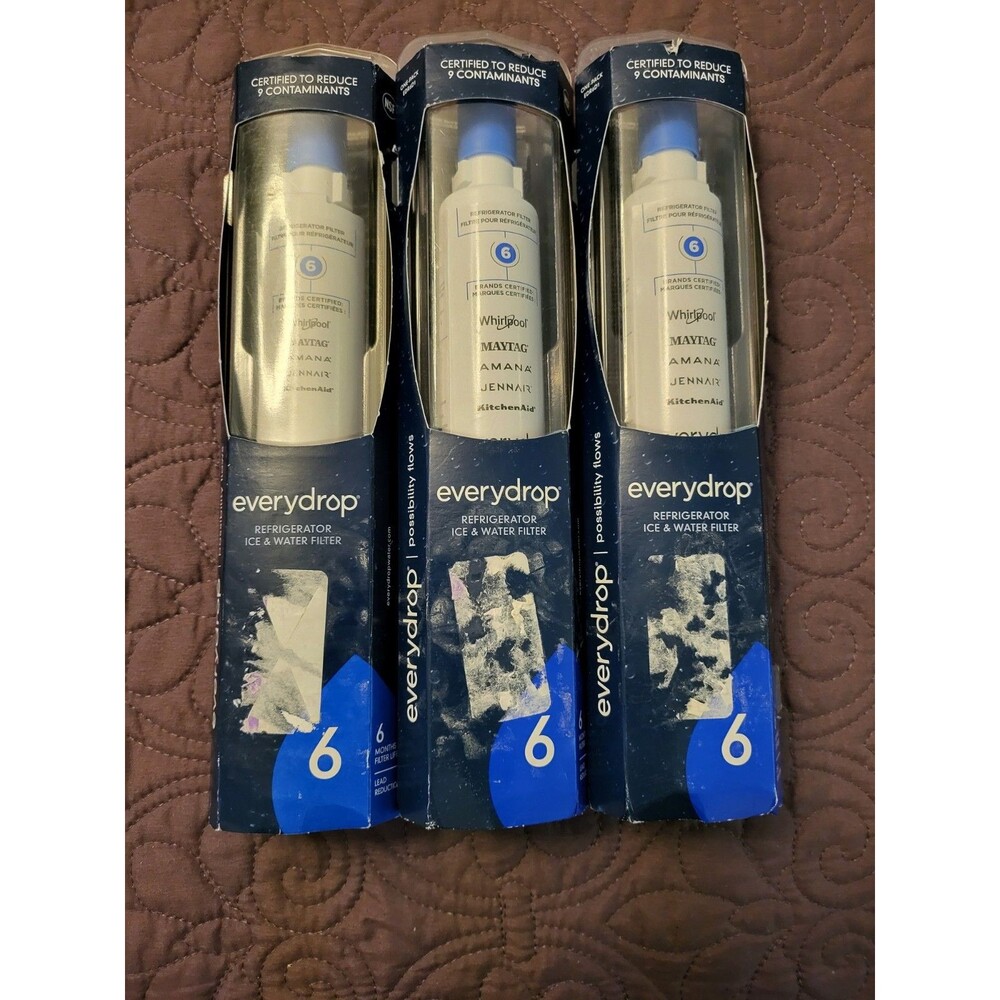NIP everydrop Filter 6 Refrigerator Ice & Water Filter, 6-Month Capacity 3 Pack